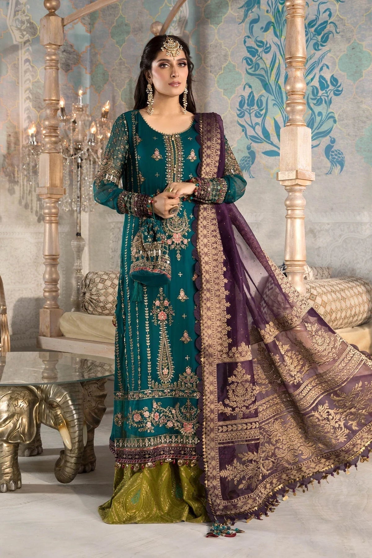 Timeless Elegance :Chiffon Heritage Wedding Collection (Unstitched) M.B-2201