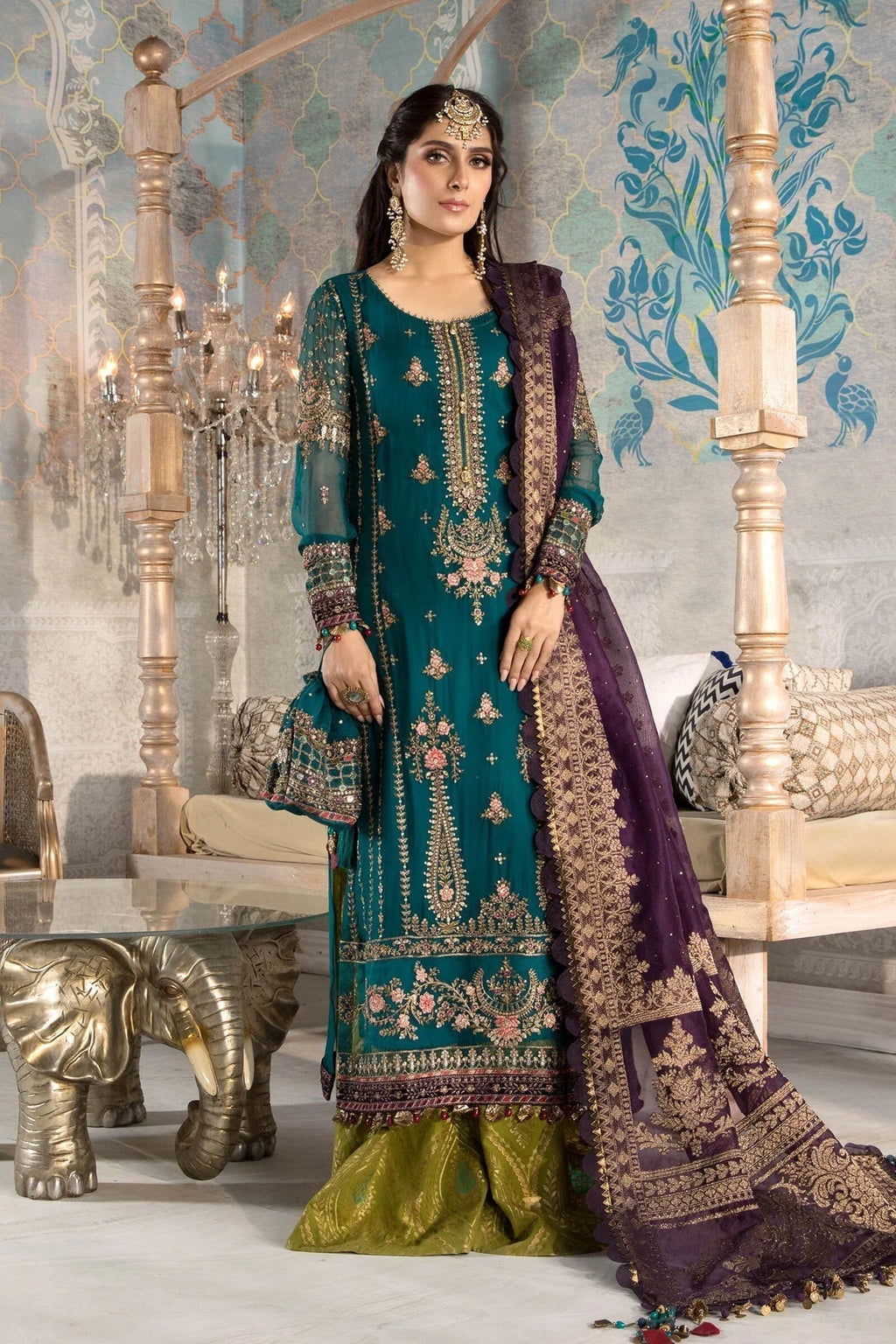 Timeless Elegance :Chiffon Heritage Wedding Collection (Unstitched) M.B-2201