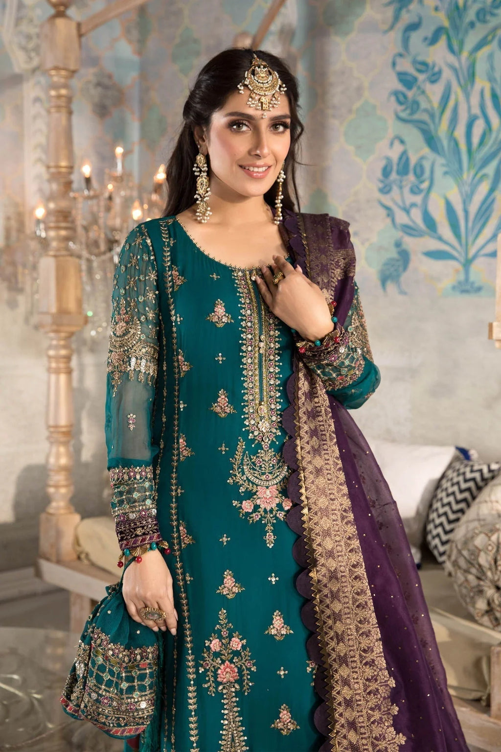 Timeless Elegance :Chiffon Heritage Wedding Collection (Unstitched) M.B-2201